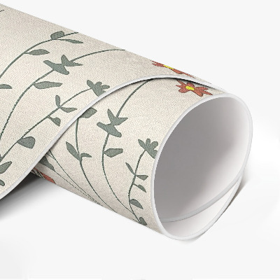 Rond pvc tapijt Kleine wilde bloemen boho delicate weide