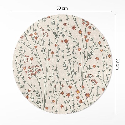 Rond pvc tapijt Kleine wilde bloemen boho delicate weide