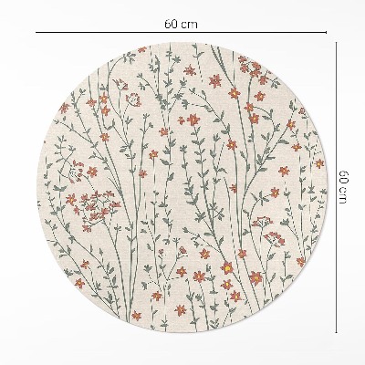 Rond pvc tapijt Kleine wilde bloemen boho delicate weide