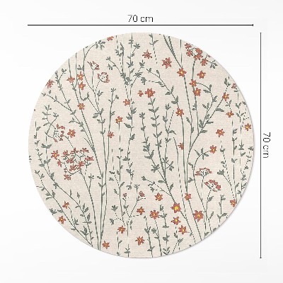 Rond pvc tapijt Kleine wilde bloemen boho delicate weide