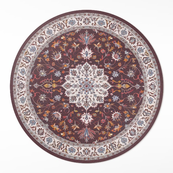 Rond pvc tapijt Decoratief patroon voor thuis in vintage stijl