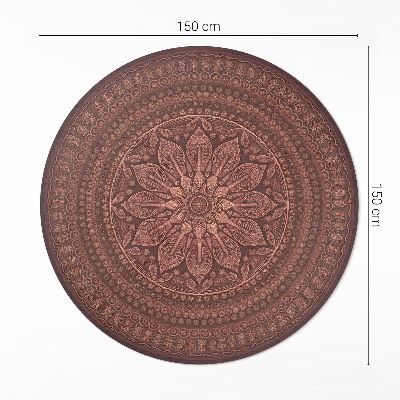 Rond pvc tapijt Oosterse mandala decoratief boho-patroon