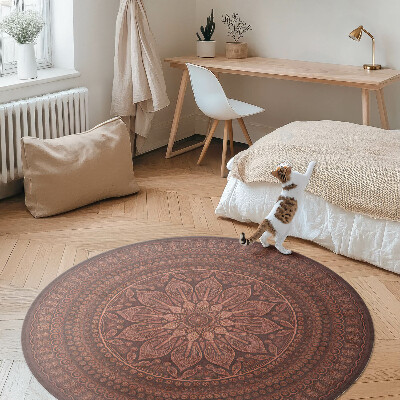 Rond pvc tapijt Oosterse mandala decoratief boho-patroon