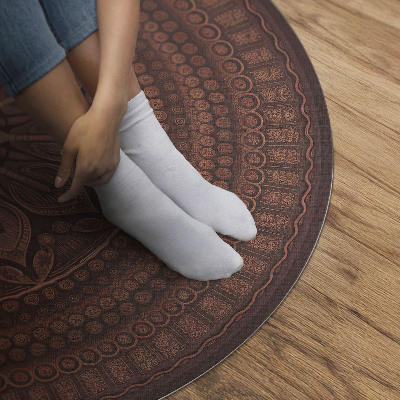 Rond pvc tapijt Oosterse mandala decoratief boho-patroon