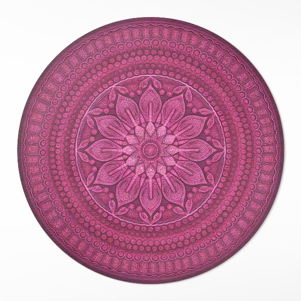 Vinyl vloerkleed rond Decoratieve mandala met een bloemenboho-patroon