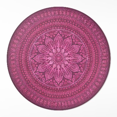 Vinyl vloerkleed rond Decoratieve mandala met een bloemenboho-patroon