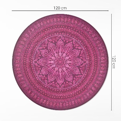 Vinyl vloerkleed rond Decoratieve mandala met een bloemenboho-patroon