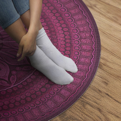 Vinyl vloerkleed rond Decoratieve mandala met een bloemenboho-patroon