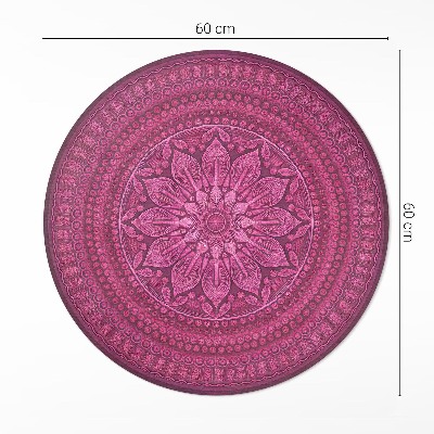 Vinyl vloerkleed rond Decoratieve mandala met een bloemenboho-patroon