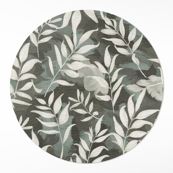 Pvc mat rond Heldere, delicate bladeren, vintage vegetatie