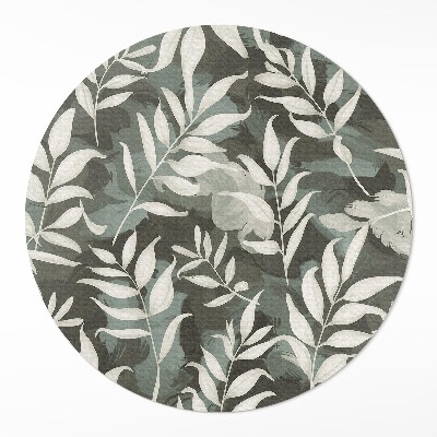 Pvc mat rond Heldere, delicate bladeren, vintage vegetatie