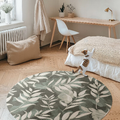 Pvc mat rond Heldere, delicate bladeren, vintage vegetatie