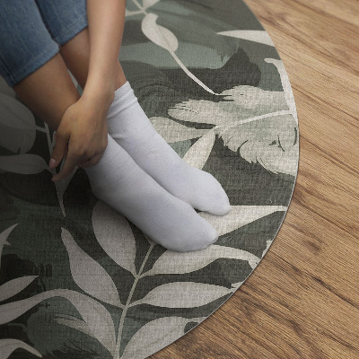 Pvc mat rond Heldere, delicate bladeren, vintage vegetatie