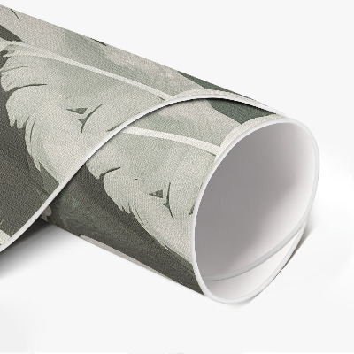 Pvc mat rond Heldere, delicate bladeren, vintage vegetatie