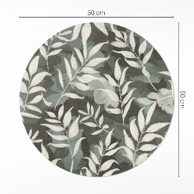 Pvc mat rond Heldere, delicate bladeren, vintage vegetatie