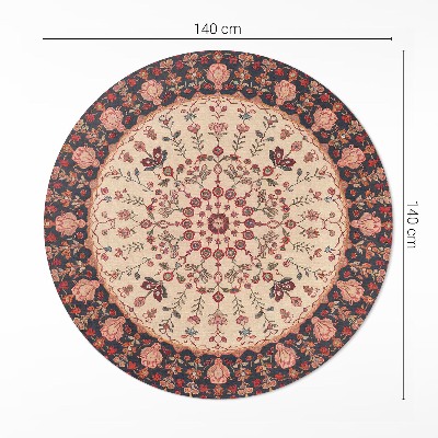Rond pvc tapijt Mandala Perzische stijl vintage bloemenmotief