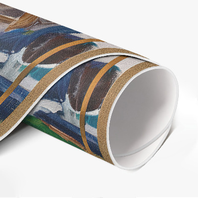 Vinyl vloerkleed rond Schilderachtige abstractie, expressie, verfvlekken