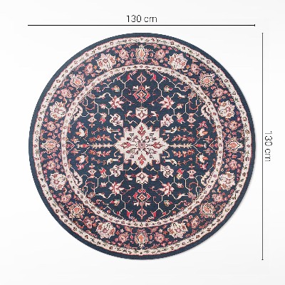 Rond pvc tapijt Donker decoratief vintage Turks patroon