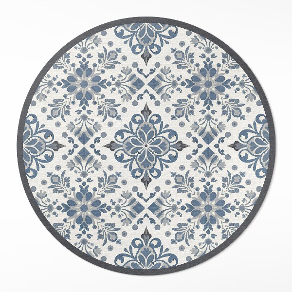Pvc mat rond Decoratieve ornamenten, vintage plantenmotieven