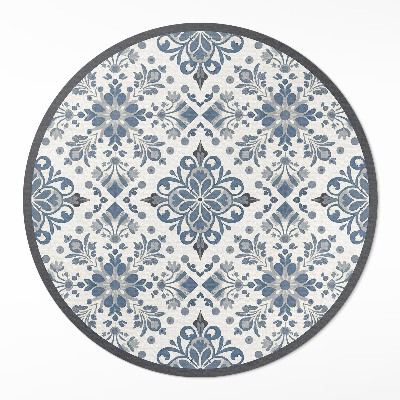 Pvc mat rond Decoratieve ornamenten, vintage plantenmotieven