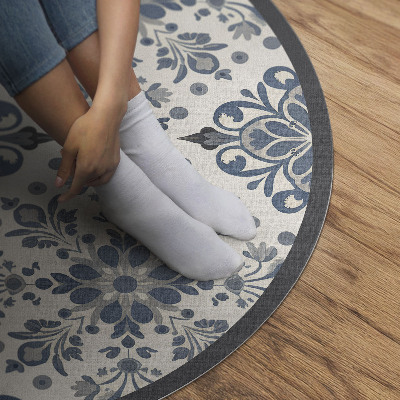 Pvc mat rond Decoratieve ornamenten, vintage plantenmotieven