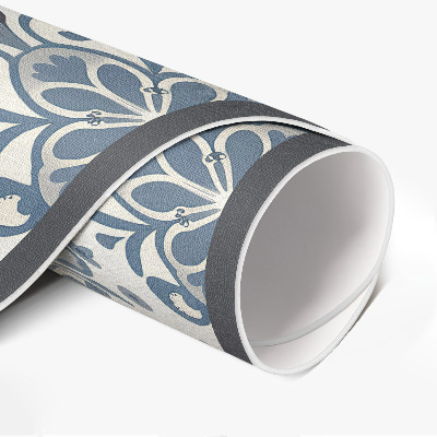 Pvc mat rond Decoratieve ornamenten, vintage plantenmotieven