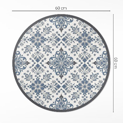 Pvc mat rond Decoratieve ornamenten, vintage plantenmotieven