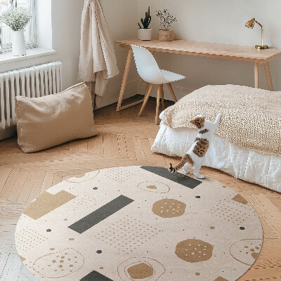 Vinyl vloerkleed rond Abstracte compositie artistiek boho-patroon