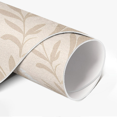 Pvc mat rond Een subtiel patroon van delicate boho-bladeren en bloemen