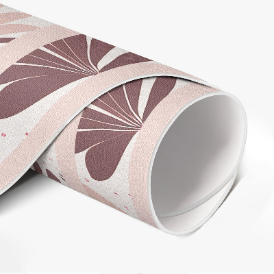 Rond pvc tapijt Boho sierpatroon van pastelkleurige planten en bloemen