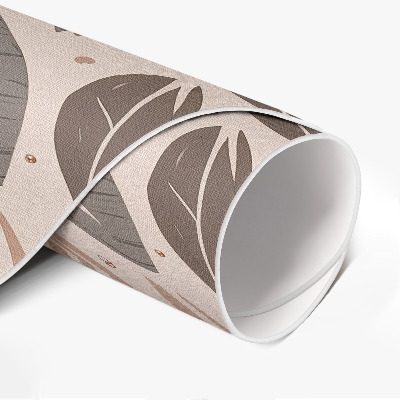 Vinyl vloerkleed rond Boho-bladillustratie in een delicate stijl
