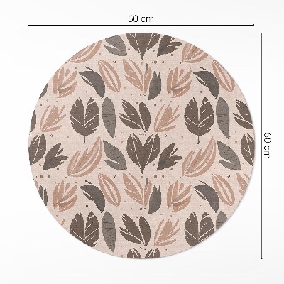 Vinyl vloerkleed rond Boho-bladillustratie in een delicate stijl