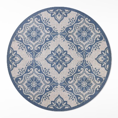 Pvc mat rond Portugese tegels met een delicaat vintage patroon