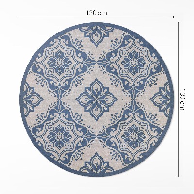 Pvc mat rond Portugese tegels met een delicaat vintage patroon
