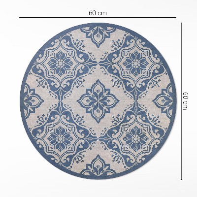 Pvc mat rond Portugese tegels met een delicaat vintage patroon