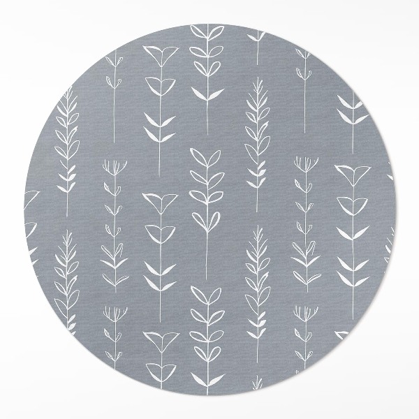 Vinyl vloerkleed rond Subtiele minimalistische boho-planten