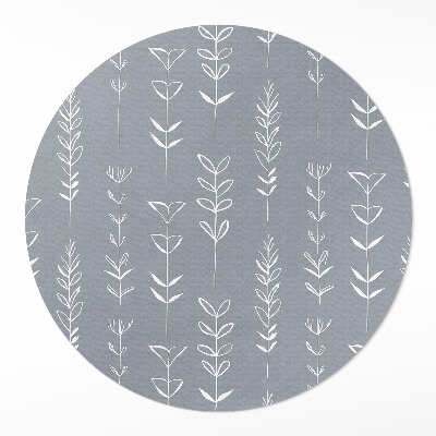 Vinyl vloerkleed rond Subtiele minimalistische boho-planten