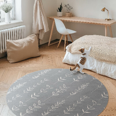 Vinyl vloerkleed rond Subtiele minimalistische boho-planten