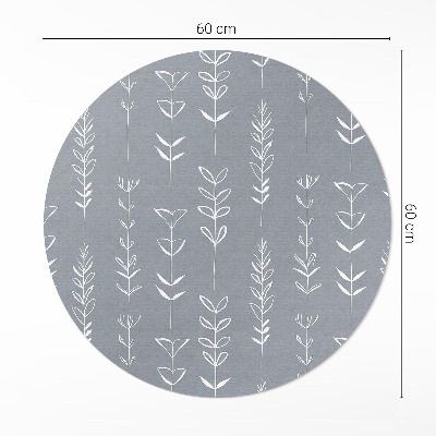 Vinyl vloerkleed rond Subtiele minimalistische boho-planten