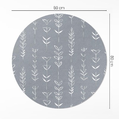 Vinyl vloerkleed rond Subtiele minimalistische boho-planten