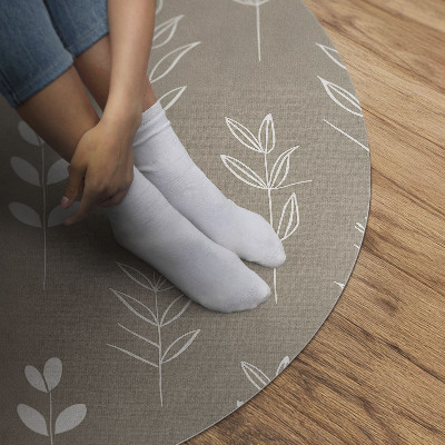 Pvc mat rond Subtiele boho-bladeren en twijgjes