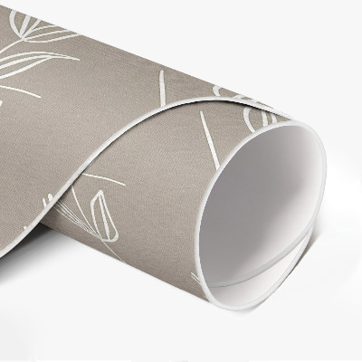 Pvc mat rond Subtiele boho-bladeren en twijgjes