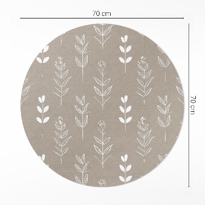 Pvc mat rond Subtiele boho-bladeren en twijgjes