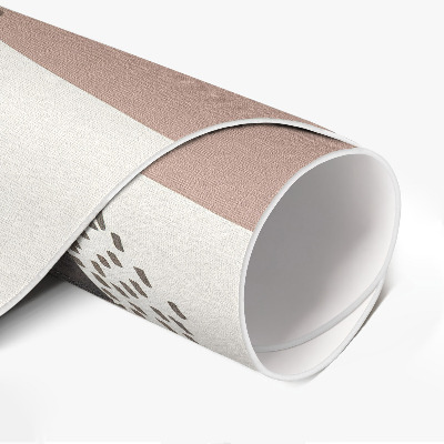 Vinyl vloerkleed rond abstracte compositie van vlekken, boho-stijl