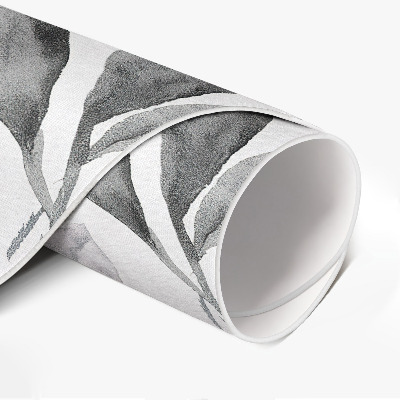 Rond pvc tapijt Aquarel monochromatische delicate bladeren