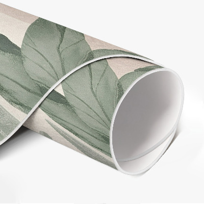 Vinyl vloerkleed rond Aquarel delicate boho takjes en bladeren