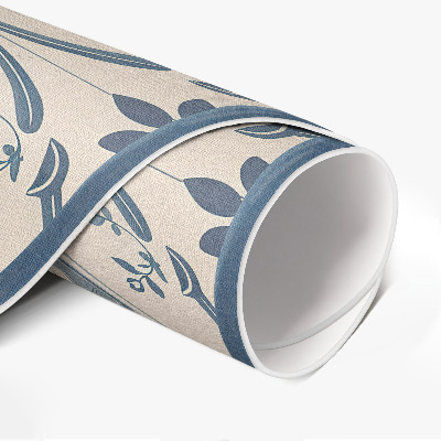 Pvc mat rond decoratieve tegels met vintage ornamenten