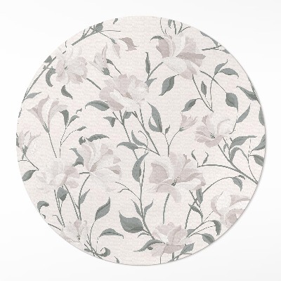 Rond pvc tapijt Subtiele, mooie bloemen en planten in boho-stijl