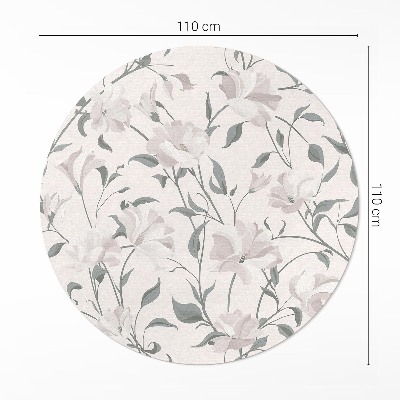 Rond pvc tapijt Subtiele, mooie bloemen en planten in boho-stijl