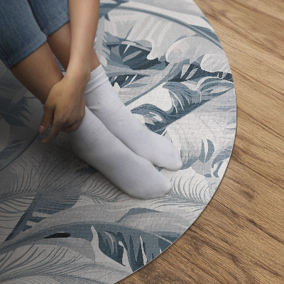 Pvc mat rond Elegante bladeren van glamoureuze blauwe planten